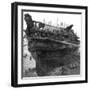 Breaking Up the Hospital Ship 'Dreadnought' at Chatham Dockyard, 1875-null-Framed Giclee Print