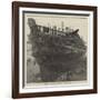 Breaking Up the Hospital-Ship Dreadnought at Chatham Dockyard-null-Framed Giclee Print