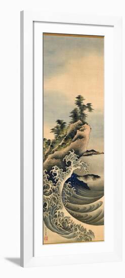 Breaking Waves, Edo Period, 1847-Katsushika Hokusai-Framed Premium Giclee Print