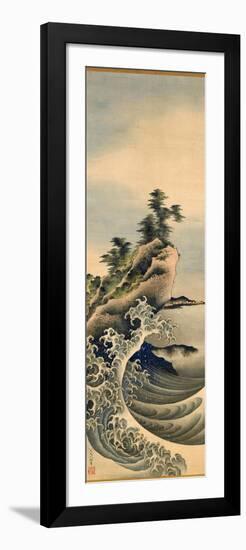 Breaking Waves, Edo Period, 1847-Katsushika Hokusai-Framed Premium Giclee Print