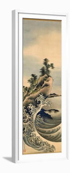 Breaking Waves, Edo Period, 1847-Katsushika Hokusai-Framed Premium Giclee Print