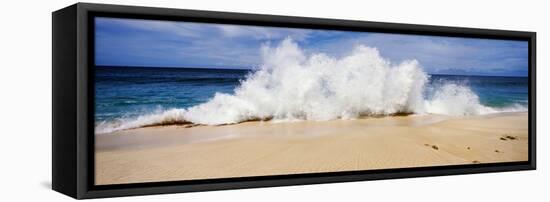 Breaking Waves on the Beach, Oahu, Hawaii, USA-null-Framed Stretched Canvas