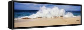 Breaking Waves on the Beach, Oahu, Hawaii, USA-null-Framed Stretched Canvas