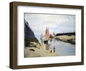 Breakwater at Trouville, Low Tide, 1870-Claude Monet-Framed Giclee Print