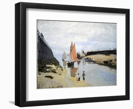 Breakwater at Trouville, Low Tide, 1870-Claude Monet-Framed Giclee Print