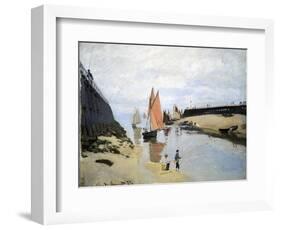 Breakwater at Trouville, Low Tide, 1870-Claude Monet-Framed Giclee Print