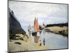 Breakwater at Trouville, Low Tide, 1870-Claude Monet-Mounted Giclee Print