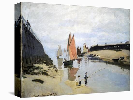 Breakwater at Trouville, Low Tide, 1870-Claude Monet-Stretched Canvas