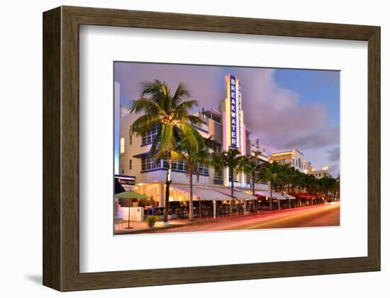 Breakwater Hotel on Ocean Drive in the Art Deco District of South Miami Beach in Miami-null-Framed Art Print