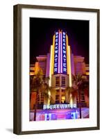 Breakwater Hotel on Ocean Drive in the Art Deco District of South Miami Beach-null-Framed Art Print