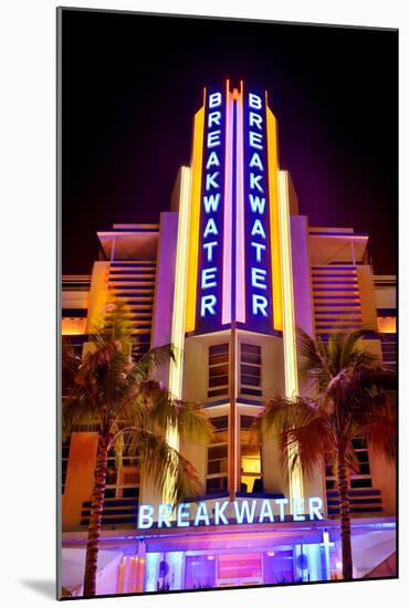 Breakwater Hotel on Ocean Drive in the Art Deco District of South Miami Beach-null-Mounted Art Print