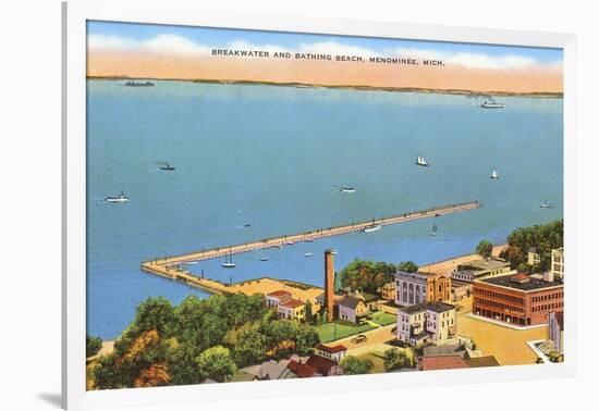 Breakwater, Menominee, Michigan-null-Framed Art Print