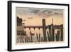 Breakwater Stakes and Ry?goku Bridge-Kobayashi Kiyochika-Framed Art Print