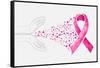 Breast Cancer Awareness Ribbon - Human Hands-cienpies-Framed Stretched Canvas