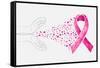 Breast Cancer Awareness Ribbon - Human Hands-cienpies-Framed Stretched Canvas
