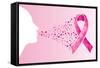 Breast Cancer Awareness Ribbon - Woman's Face-cienpies-Framed Stretched Canvas