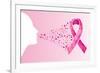 Breast Cancer Awareness Ribbon - Woman's Face-cienpies-Framed Art Print