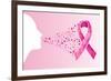 Breast Cancer Awareness Ribbon - Woman's Face-cienpies-Framed Art Print