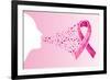 Breast Cancer Awareness Ribbon - Woman's Face-cienpies-Framed Art Print