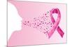 Breast Cancer Awareness Ribbon - Woman's Face-cienpies-Mounted Art Print