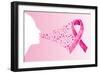 Breast Cancer Awareness Ribbon - Woman's Face-cienpies-Framed Art Print