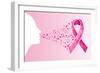 Breast Cancer Awareness Ribbon - Woman's Face-cienpies-Framed Art Print