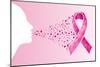 Breast Cancer Awareness Ribbon - Woman's Face-cienpies-Mounted Art Print