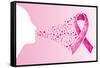 Breast Cancer Awareness Ribbon - Woman's Face-cienpies-Framed Stretched Canvas