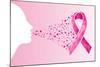 Breast Cancer Awareness Ribbon - Woman's Face-cienpies-Mounted Art Print