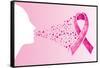 Breast Cancer Awareness Ribbon - Woman's Face-cienpies-Framed Stretched Canvas