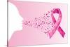 Breast Cancer Awareness Ribbon - Woman's Face-cienpies-Stretched Canvas