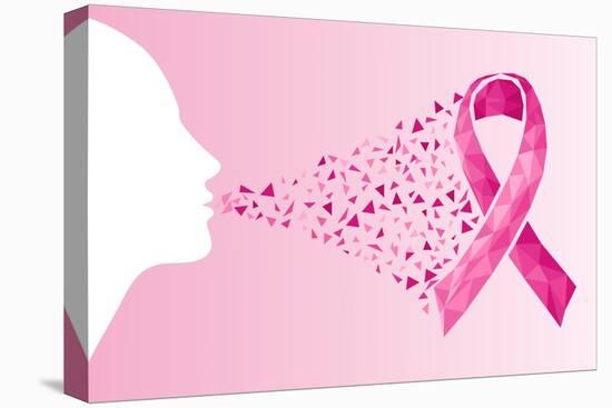 Breast Cancer Awareness Ribbon - Woman's Face-cienpies-Stretched Canvas