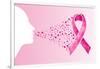 Breast Cancer Awareness Ribbon - Woman's Face-cienpies-Framed Art Print