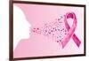 Breast Cancer Awareness Ribbon - Woman's Face-cienpies-Framed Art Print