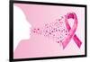 Breast Cancer Awareness Ribbon - Woman's Face-cienpies-Framed Art Print