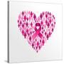 Breast Cancer Awareness Ribbon - Women Heart Shape-cienpies-Stretched Canvas