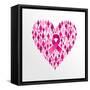 Breast Cancer Awareness Ribbon - Women Heart Shape-cienpies-Framed Stretched Canvas