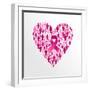 Breast Cancer Awareness Ribbon - Women Heart Shape-cienpies-Framed Art Print