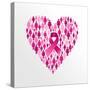 Breast Cancer Awareness Ribbon - Women Heart Shape-cienpies-Stretched Canvas