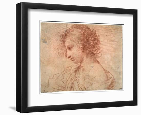 'Breast portrait of a young female', 17th century-Guercino-Framed Giclee Print