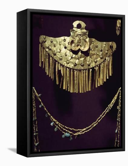 Breastplate and Gold Necklace with Nose Rings-null-Framed Stretched Canvas