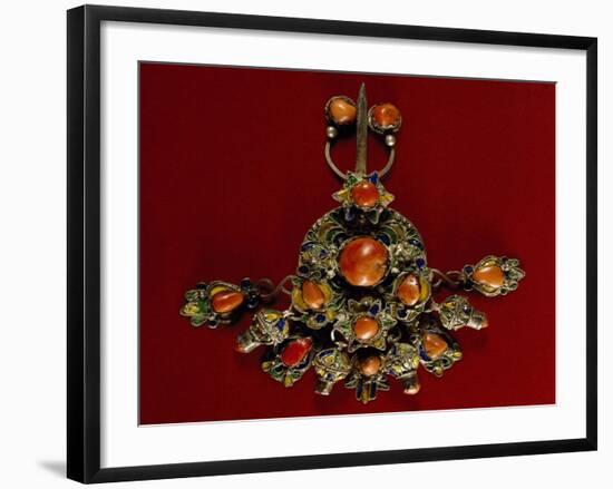 Breastplate in Silver, Enamel and Mediterranean Coral-null-Framed Giclee Print