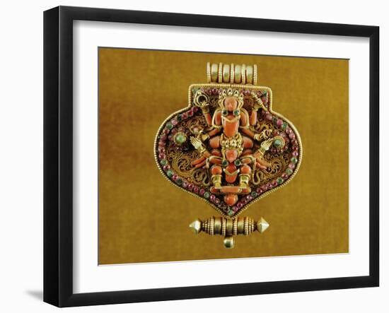 Breastplate with Gold and Coral Divinity, India, Bhutan Region-null-Framed Giclee Print