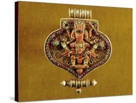 Breastplate with Gold and Coral Divinity, India, Bhutan Region-null-Stretched Canvas