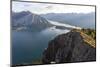 Breathtaking view at sunrise of Kananaskis Lake from peak of hike, Alberta, Rocky Mountains, Canada-Tyler Lillico-Mounted Photographic Print