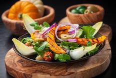 Delicious Field Salad with Grilled Pumpkin Stripes for Thanksgiving-Brebca-Stretched Canvas