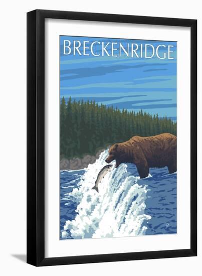 Breckenridge, Colorado, Bear Fishing-Lantern Press-Framed Art Print