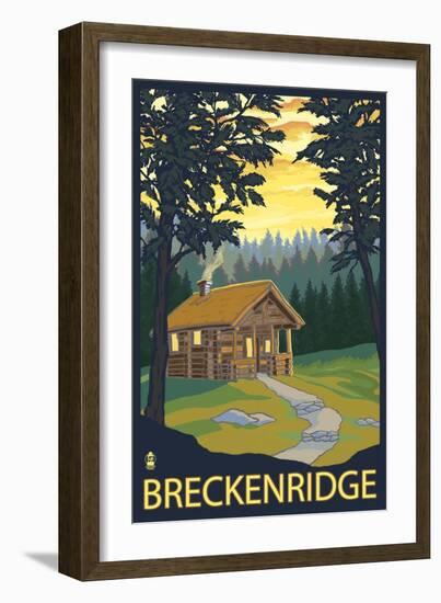 Breckenridge, Colorado - Cabin in Woods, c.2008-Lantern Press-Framed Art Print