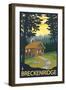 Breckenridge, Colorado - Cabin in Woods, c.2008-Lantern Press-Framed Art Print