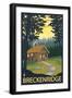 Breckenridge, Colorado - Cabin in Woods, c.2008-Lantern Press-Framed Art Print